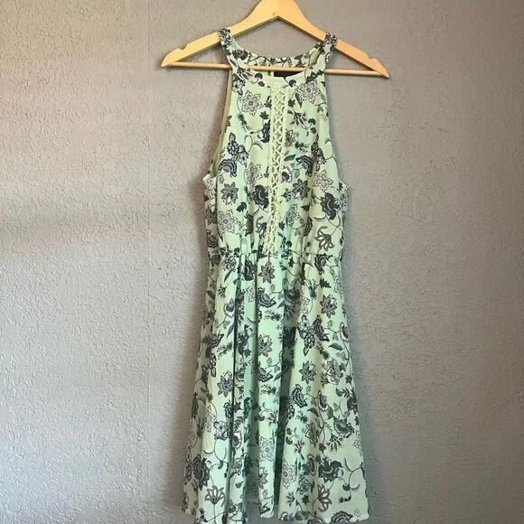 Blue Rain Blue Floral Mini Dress Size Medium - Picture 1 of 4